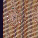 Cotton silk kurti with zari and stonework (XS)