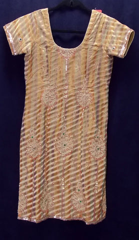 Cotton silk kurti with zari and stonework (XS)