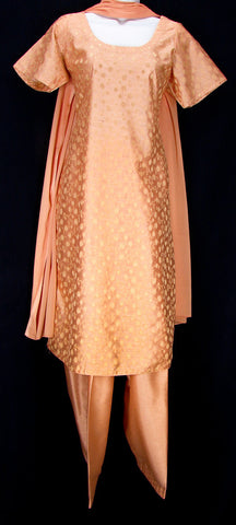 Peach voile salwar kameez (M)