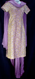 Lavender brocade voile salwar kameez
