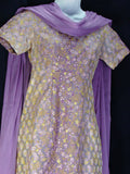 Lavender brocade voile salwar kameez