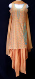 Peach cotton patiala embr salwar kameez (S)