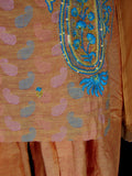 Peach cotton patiala embr salwar kameez (S)