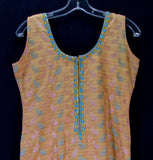 Peach cotton patiala embr salwar kameez (S)