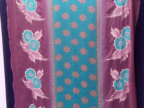 Smoky plum and turquoise embroidered dupatta