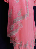 Coral rose crystal-work salwar kameez with stunning embr dupatta (L)