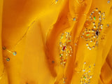 Sunny yellow georgette saree with sequins