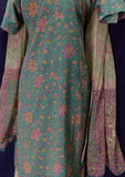 Dusty Teal French Crepe Salwar Kameez (M)