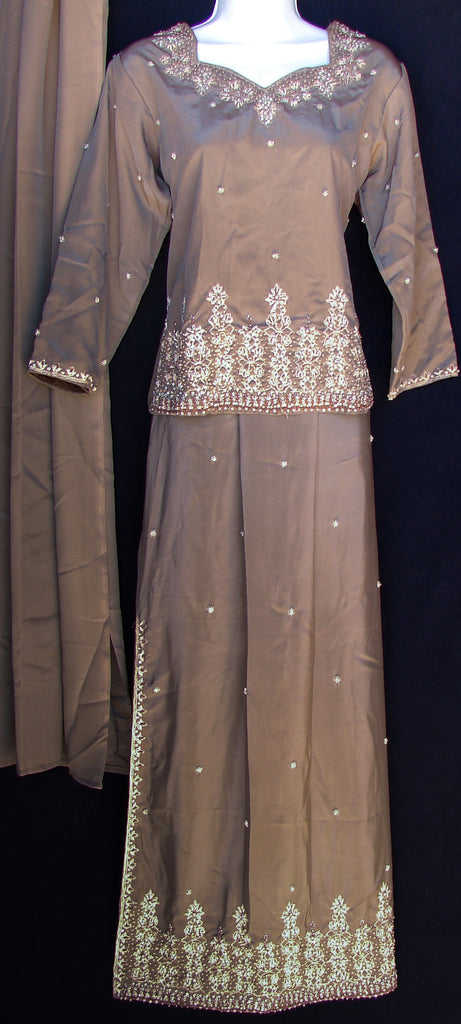 Shop Mauvish Pink-Brown Crinckled Satin Lehenga with Organza Blouse Online  in USA – Pure Elegance